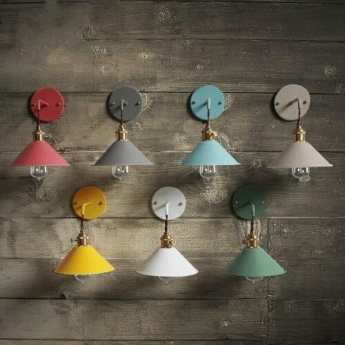 Modern Simple Iron Wall Lamp Country Home Deco Wall Light LED with 7 Colors for Bedroom Living Room Restaurant Cafe Shop Aisle