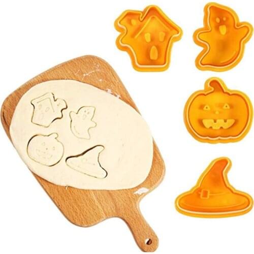 Cookie Cutter Stencils with Halloween Theme 3D Cartoon DIY Biscuit Template Practical Kitchen Baking Tools H88F