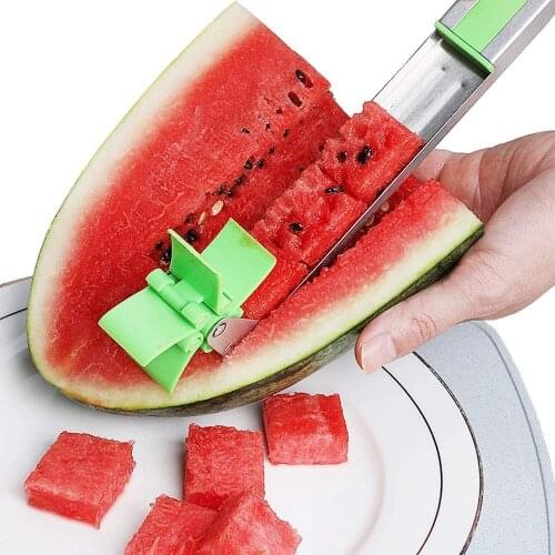 Magical Watermelon Slicer, Stainless Steel Cutter Knife Corer Fruit Vegetable ToolsPerfect Kitchen Tool For Cutting Fruit Cubes
