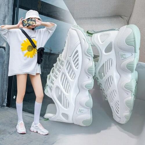 2021 Summer New Mesh Breathable Comfortable Womens Shoes Korean Style Versatile Sneakers Female Student Ins Mesh Surface Shoes