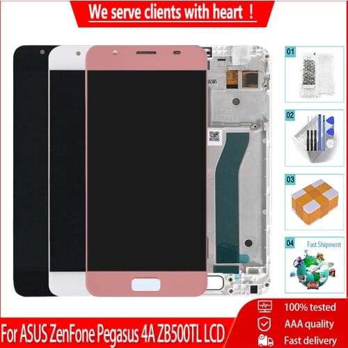 5.0'' Original AAA For ASUS ZenFone Pegasus 4A ZB500TL X00KD LCD Display Touch Screen With Frame Digitizer Assembly Replacement