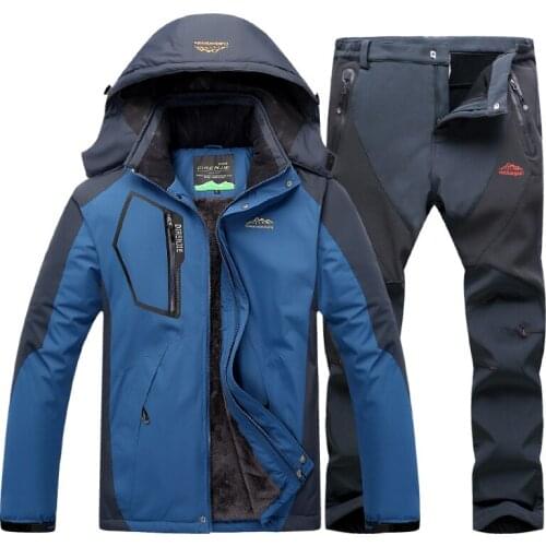 Winter Ski Suit for Men Fleece Warm Windproof Waterproof Skiing Suits Snowboarding Set Outdoor Ski jacket + Pants Snowboard sett