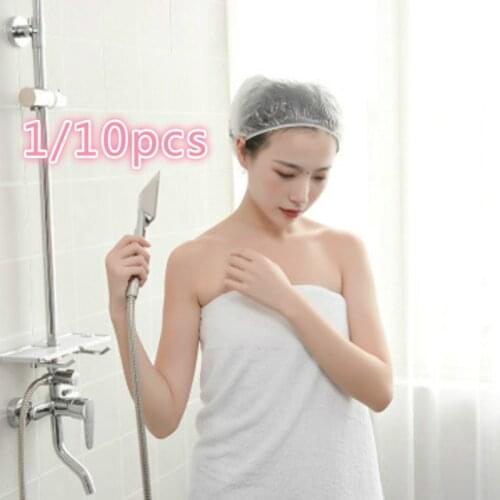 1/10PCS Disposable Shower Caps Pleated Anti Dust Hat Women Men Bath Caps for Spa Anti - smoking cap to eat hot pot special@4