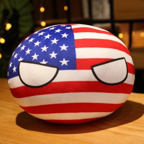 10/20/30CM Cute Plush Polish Ball Toys Cartoon Flag Pillow Birthday Xmas Gift For Children Baby Cartoon Gift