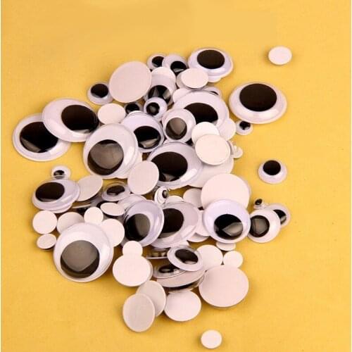120Pcs/pack 6mm-25mm Mixed Self adhesive Turning Eyes Craft Accessories Kids Handmade DIY Creativity Educational Toys
