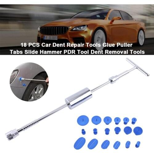 18PCS Car Dent Repair Tools Glue Puller Tabs Slide Hammer Tool Dent Removal Tools Fit For Cars Motorcycles Trucks