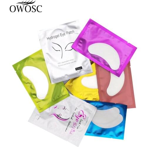 5/50/100PCS Eyelash Extension Eyepads Professional Eyelash Pad Lashes Extension Mask Eyepad Eye Gel Patch Pink Green Gold Color