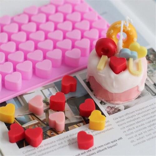 55 Grids Heart Chocolate Silicone Mold DIY Fruit Candy Jelly Baking Moulds Mousse Cake Decorating Tools Ice Cube Tray Molds