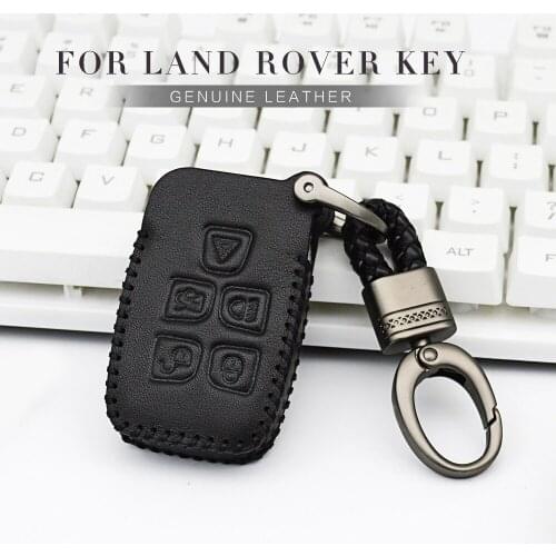 Real Leather Car Accessories Smart Key Cover Case for Land Rover Discovery 4 Freelander 2 Discovery 5 IR2 IR3 Key Chain Styling