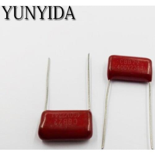 Free Shipping 10pcs, CBB 224J 400V 0.22UF 224NF P10mm Metallized Film Capacitor 224 400V 400V224J