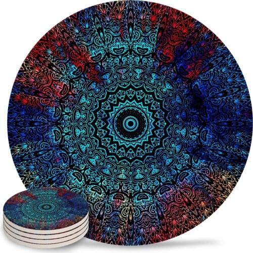 Bohemian Placemats for Table Kitchen Coffee Table Decor Accessories Ceramic Coasters