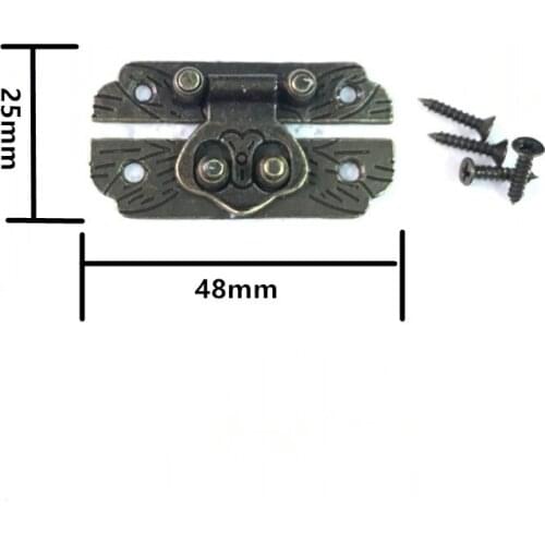 Bronze Vintage Zinc Alloy Buckle Hasp Hasp Wooden Wine Box With Lock Buckle Antique Padlock Hardware,25*48mm,20Sets