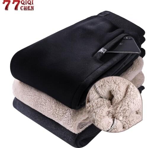 Winter Warm Jogging Pants Men Thick Lamb Velvet Sweatpants Streetwear Straight Zipper Trousers Plus Size 8XL Casual Pants Men