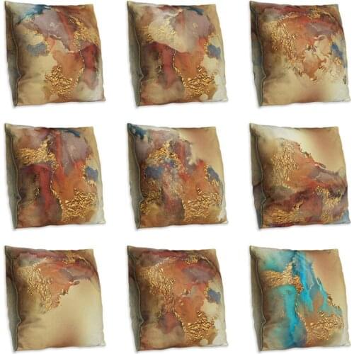 Retro Marble Texture Print Art Cushion Cover Pillow Case For Sofa Car Comfortable Soft Double-sides Throw Pillows Covers