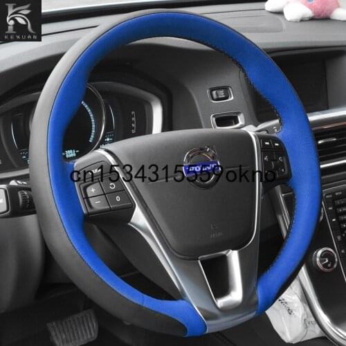 For Volvo XC60 S90 XC90 S60l S80L V40 DIY Steering Wheel Cover Customized Car Assessoires Interior