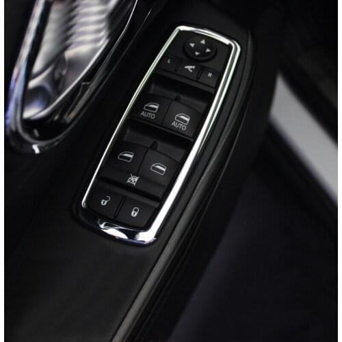 For Dodge Dart PF 2013-2017 ABS Chrome LHD Interior Window Switch Panel Bezel Frame sticker Cover Trim car styling accessories 4pcs