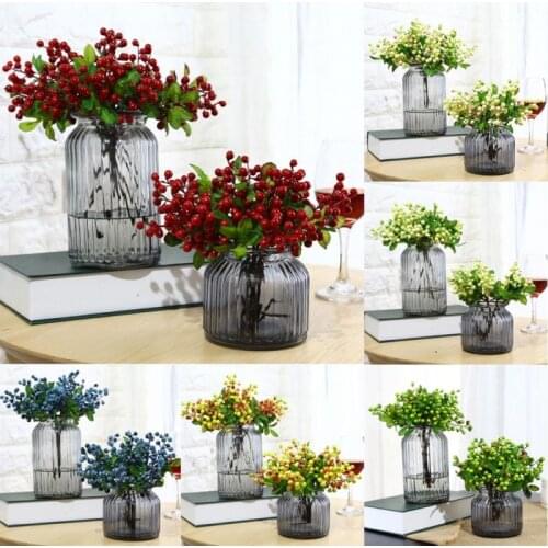 Simulation Artificial Berries Flower Christmas Fruit Fake Berry Flowers Decoration Wedding Home Table Plant Wedding Party Decor