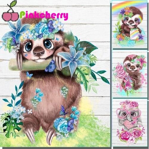 Cartoon Sloth 5d DIY Diamond painting full round/square animal diamond emboridery mosaic diamond stitch kids room Decor k1069