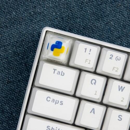 Keycap custom mechanical keyboard creative single light transparent three-dimensional resin animation python code