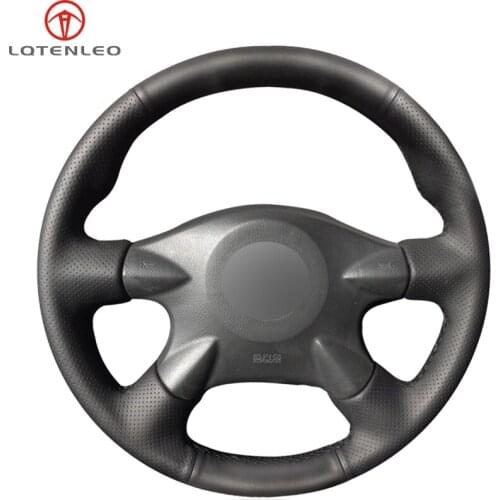 LQTENLEO Black Artificial Leather Car Steering Wheel Cover For Nissan Primera Paladin Almera N16 Pathfinder X-Trail Infiniti M45