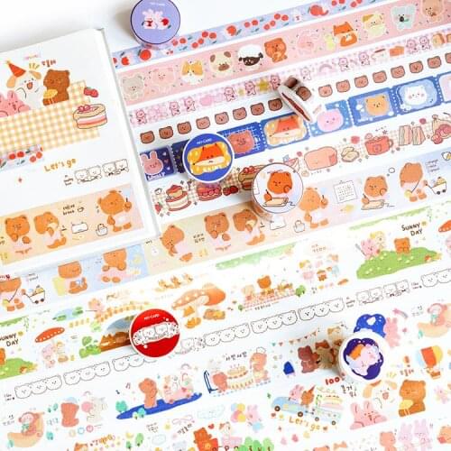 Cute Critical Series Journal Washi Masking Tape Decorative Animal cake Adhesive Tape DIY Scrapbooking Sticker Label Stationery