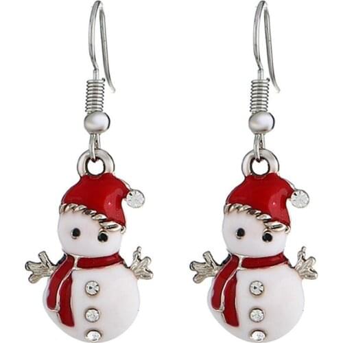 Black Friday Lower Price Cute Women Christmas Snowman Dangle Drop Hook Earrings Party Cute Jewelry Decor Accessory Xmas Gift