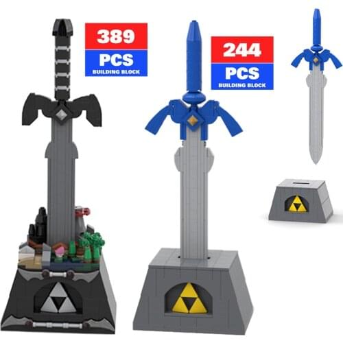 MOC Creator Expert Game Character Dark Link Sword Master Sword Modular Weapon Game Scene Building Block Ideas Children Toys Gift