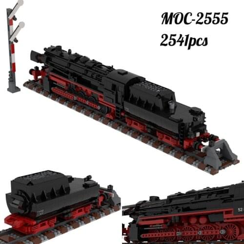 MOC German Class Retro Steam Locomotive Transport Building Blocks Set Vapour Assemble Model Toys Children Hobby Collection Gift