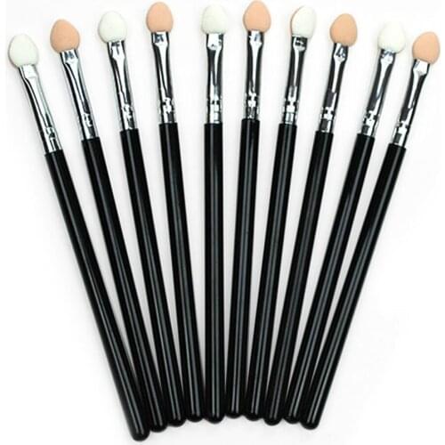 10Pcs Makeup Double-end Eye Shadow Eyeliner Brush Sponge Applicator Tool Applicator Tool Portable Skin-friendly Beauty Makeup