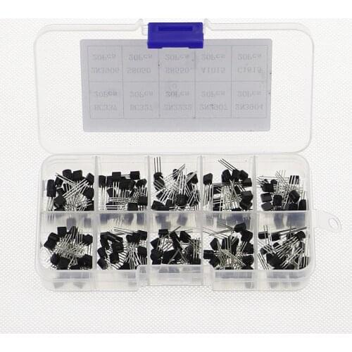 200pcs/set 10Values*20pcs Transistors Box Pack Transistor kit BC337 BC327 2N2222 2N2907 2N3904 2N3906 S8050 S8550 A1015 C1815