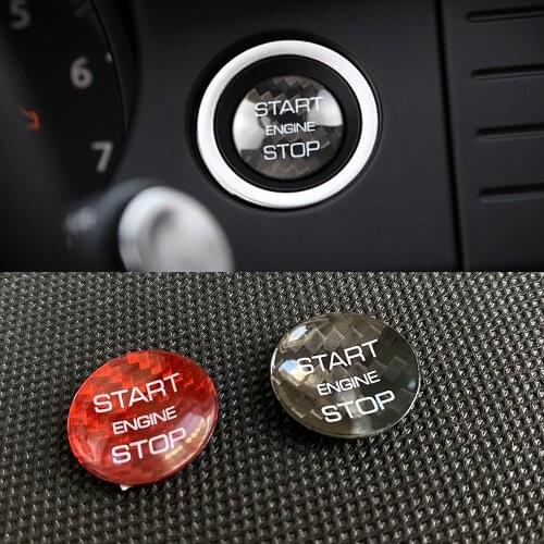1Pcs Real Carbon Fiber Start Stop Engine Button Sticker For Land Rover Discovery 5 Evoque Range Rover Velar sport 2016-2021