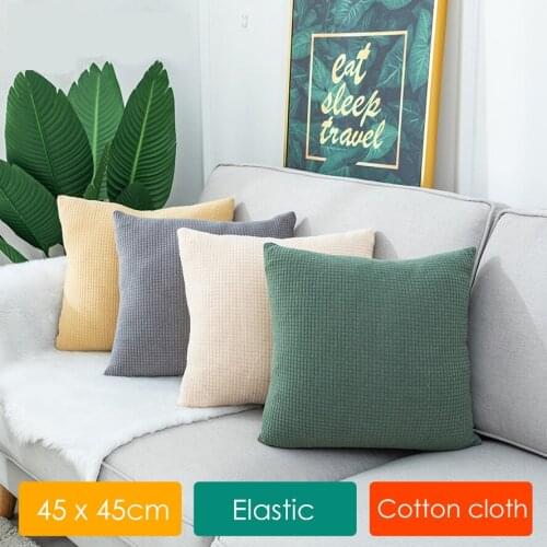 New Cotton Cloth Pillow Case Solid Color Throw Pillow Cover Decorative Pillow Case Home Office Comfortable Soft Cushion Cover