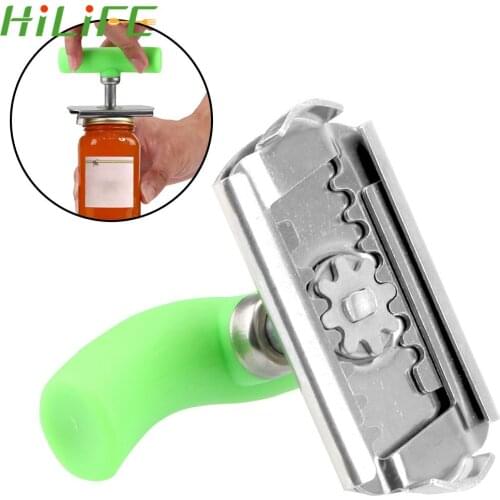 HILIFE Can Bottle Jar Opener Stainless Steel Unscrew Tool 1-4 inches Lid Twist Off Adjustable Multi-Function Device Kitchen Tool