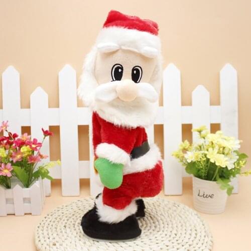 Christmas Electric Santa Claus Toy Dynamic Hip-shaking Music Electric Doll Toy Christmas Decoration Happy New Year Gift