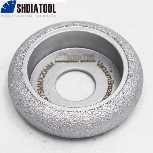 SHDIATOOL #3 Dia75mmX20mm Vacuum Brazed Diamond HAND-HELD Profile Wheel For Stone, Artificial Stone, Ceremics, Concrete