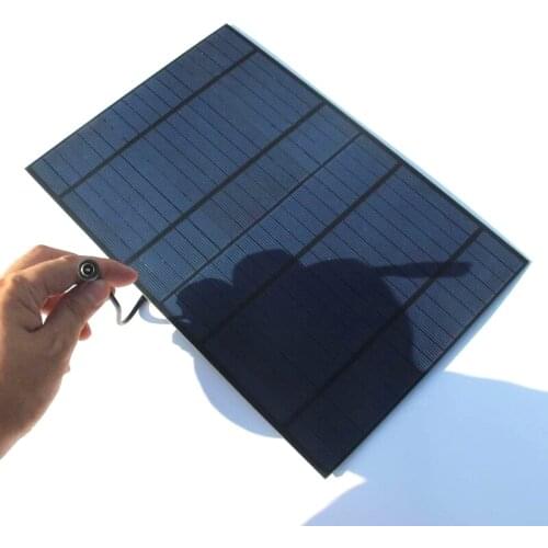Hot 10W 18V Solar Cell Polycrystalline PET Solar Panel With Around 25CM DC Connector 318*215*3MM 2PCS/Lot Free Shipping