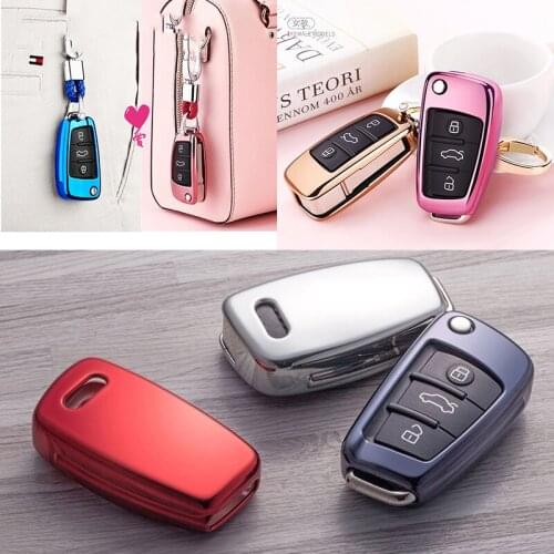 Car Styling Soft TPU Key Case For Audi A1 A3 A4 A5 Q7 A6 C5 C6 Car Holder Shell Remote Cover Car Accessorise