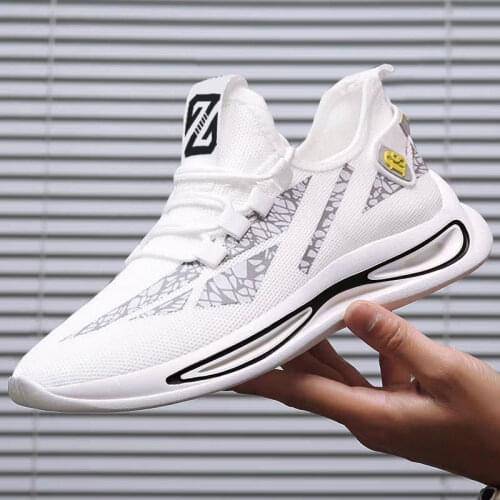 Trend Mens Sports Shoes Mens Breathable Casual Shoes Light Lace-up Sneakers Low-top Non-slip Running Shoes Men Vulcanize Shoes