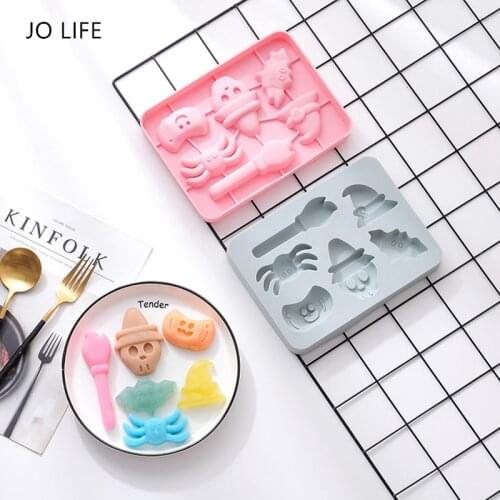 JO LIFE Halloween Cake Decoration Baking Mold Candy Gummy Chocolate Tool Silicone Spider Pumpkin Ghost Mould