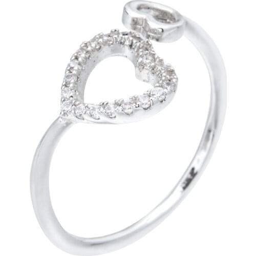 High-quality simple heart-shaped zircon ring, fashion jewelry gifts for the goddess j z-033