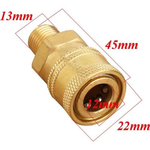 1x Brass Pressure Washer Quick Connect 12mm to 1/4 Male Coupler Adapter
