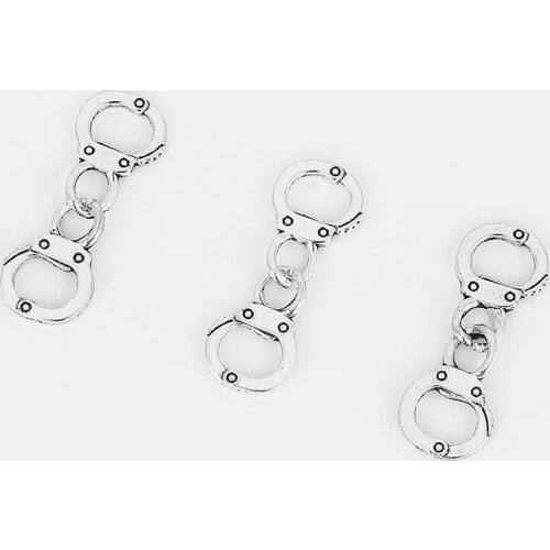 10Sets Antique Silver Color Handcuffs clasp For 7.5*5mm Leather Cord Jewelry Making Handmade DIY Bracelets Clasp Fittings