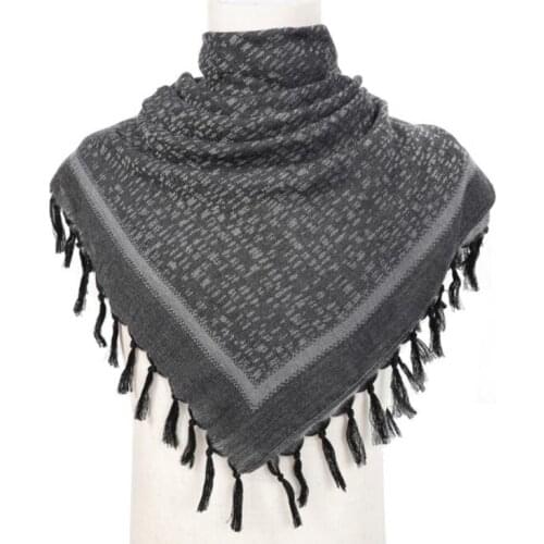 110x110cm Outdoor Hiking Scarves Military Arab Tactical Desert Scarf Army Shemagh Keffiyeh Men Scarf Women with Tassel