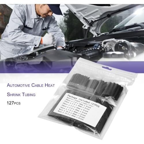 127pcs Car Electrical Cable Heat Shrink Tube Environmental Protection Flame-retardant Tubing Wrap Sleeve Assorted Kit