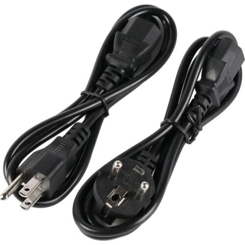 3 Prong US and EU Plug AC Power Cord Cable for Laptop PC Adapter Supply Power Cords New Arrival
