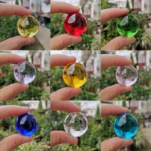 30mm Color Crystal Ball Glass Lens Sphere Photography Props Globe Figurines Crafts Home Decoration Ornaments Miniature