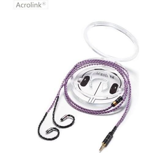 Acrolink 1.2m Upgraded Pcocc silver plated cable with 0.78mm 2Pins Interface for 3.5Plug Detachable Stereo Audio Headphone Cable