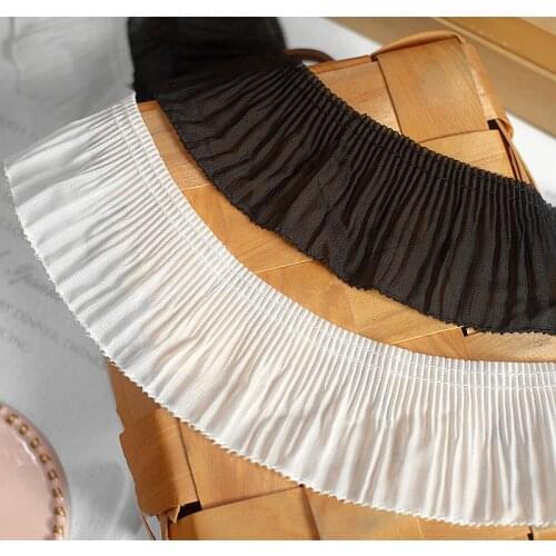 Garment Accessories Pleated Lace Wrinkle Folds Black And White Chiffon Lace Organ Pleated Lace