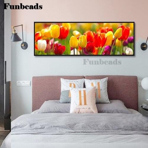 Large Size Tulip Flowers 5D DIY Diamond Painting Full Square Round Drill 3D Cross Stitch Kits Rhinestone Embroidery Decor FF4253