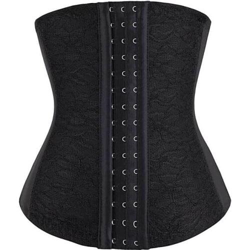 Black Waist Trainer Cream White Red Steel Boned Corset Plus Size Underbust Waist Cincher Floral Waisttrainer Corselet